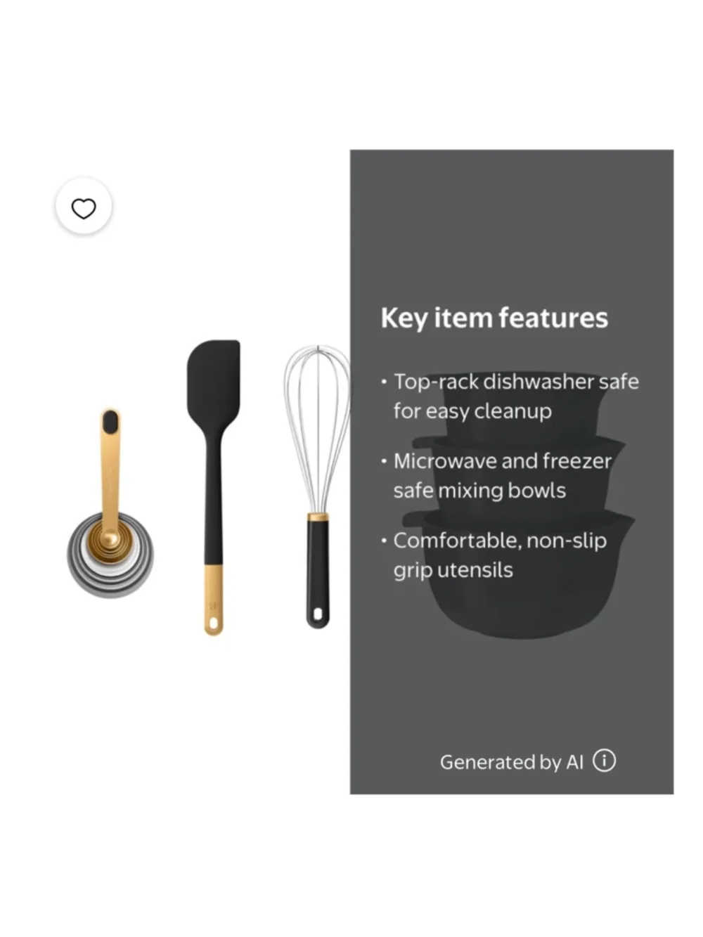 NEW Beautiful by Drew Barrymore 14-Piece Kitchen Mix & Measure Set, Black/Gold